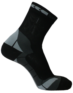 Spring Gradual Compression Short Socks, Black/Grey